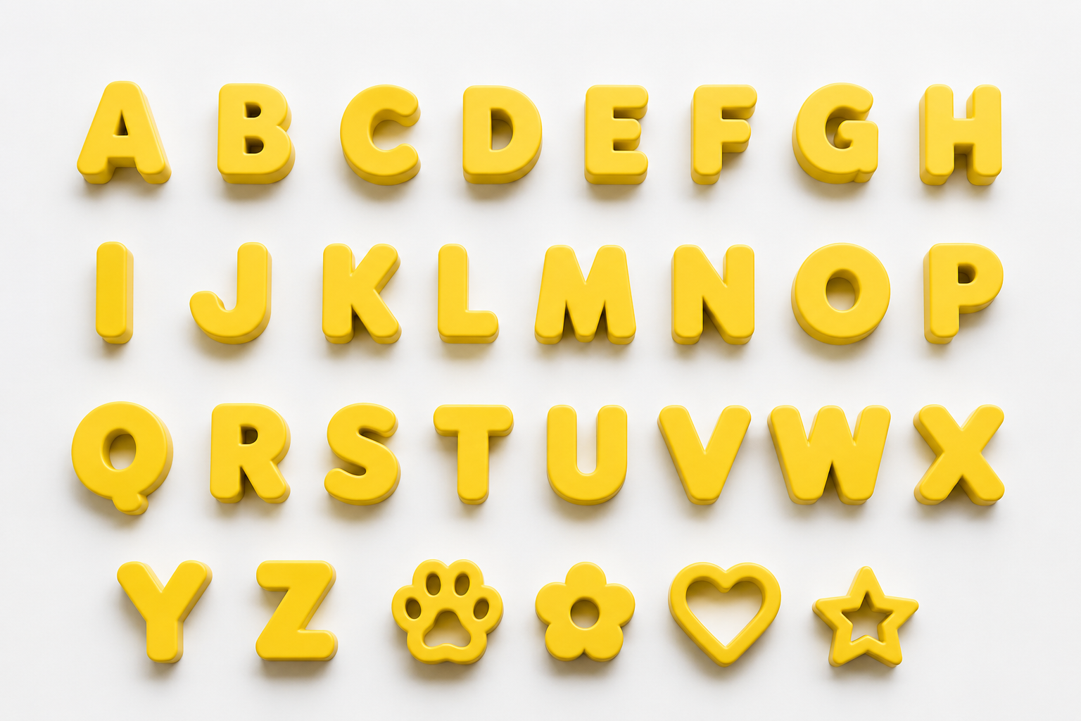 Silicone Letters - YELLOW